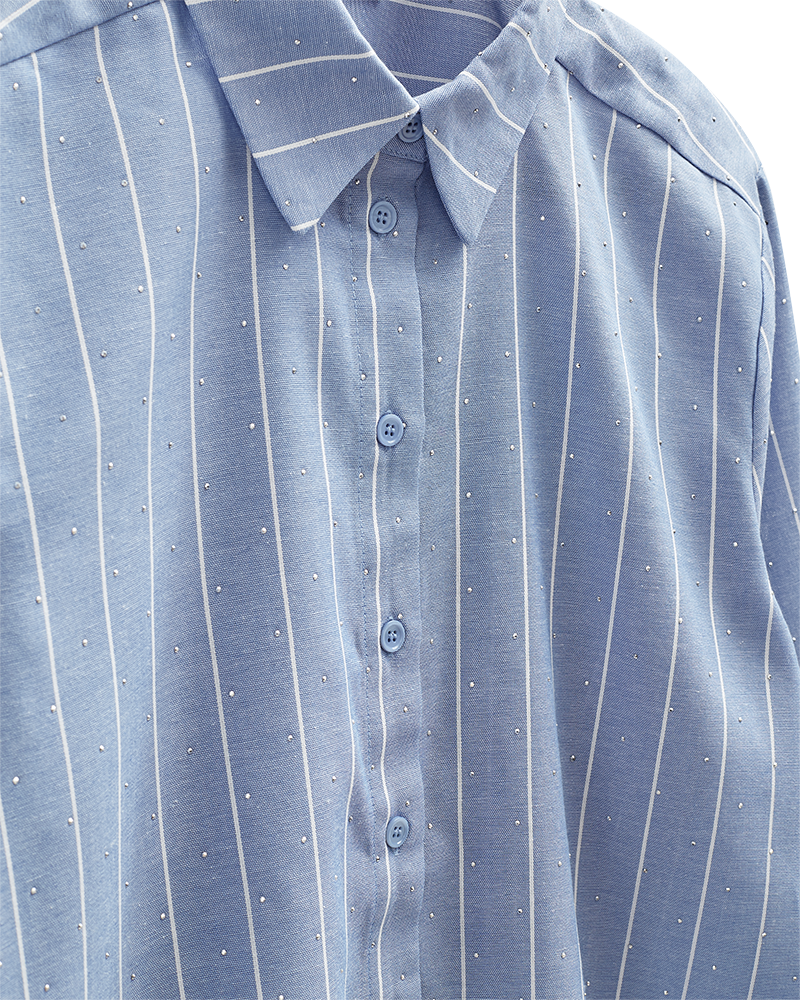 FQSOLLY - SHIRT - WHITE AND BLUE