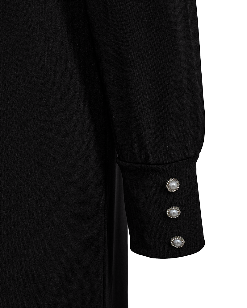 FQELVA - DRESS WITH BALLOON SLEEVES - BLACK