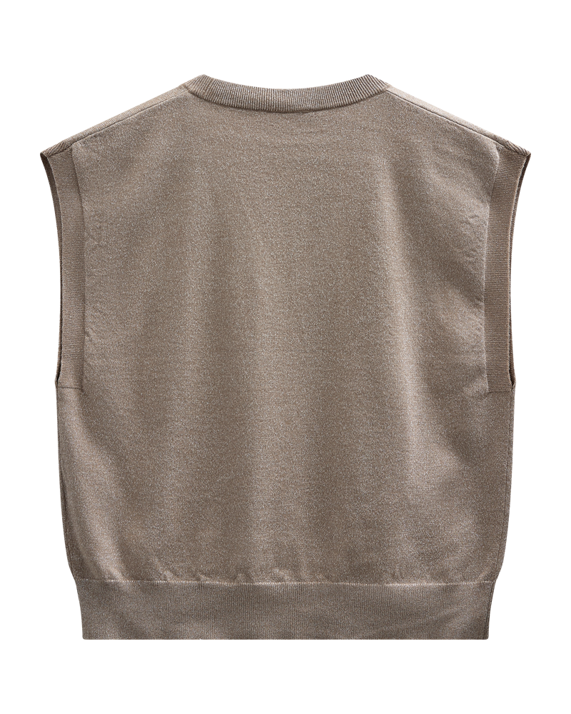 FQBISOLO - WAISTCOAT - GREY AND BROWN