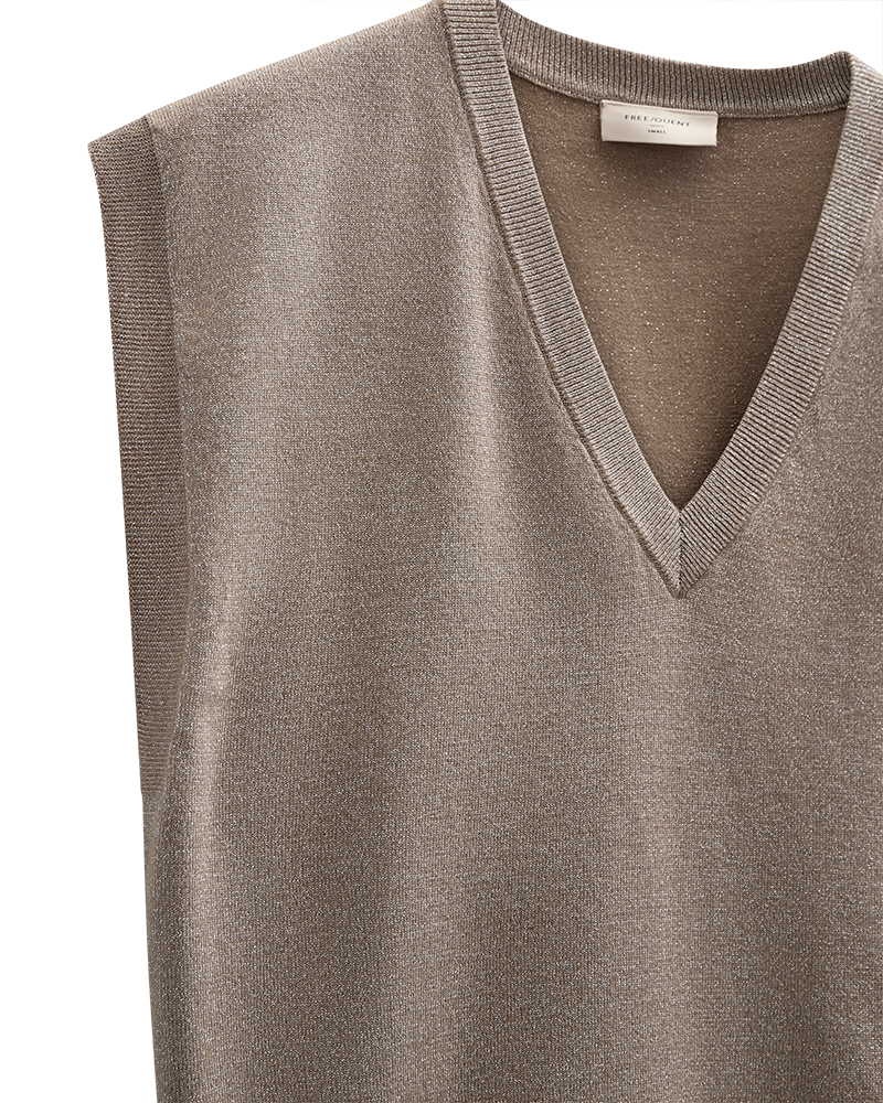 FQBISOLO - WAISTCOAT - GREY AND BROWN