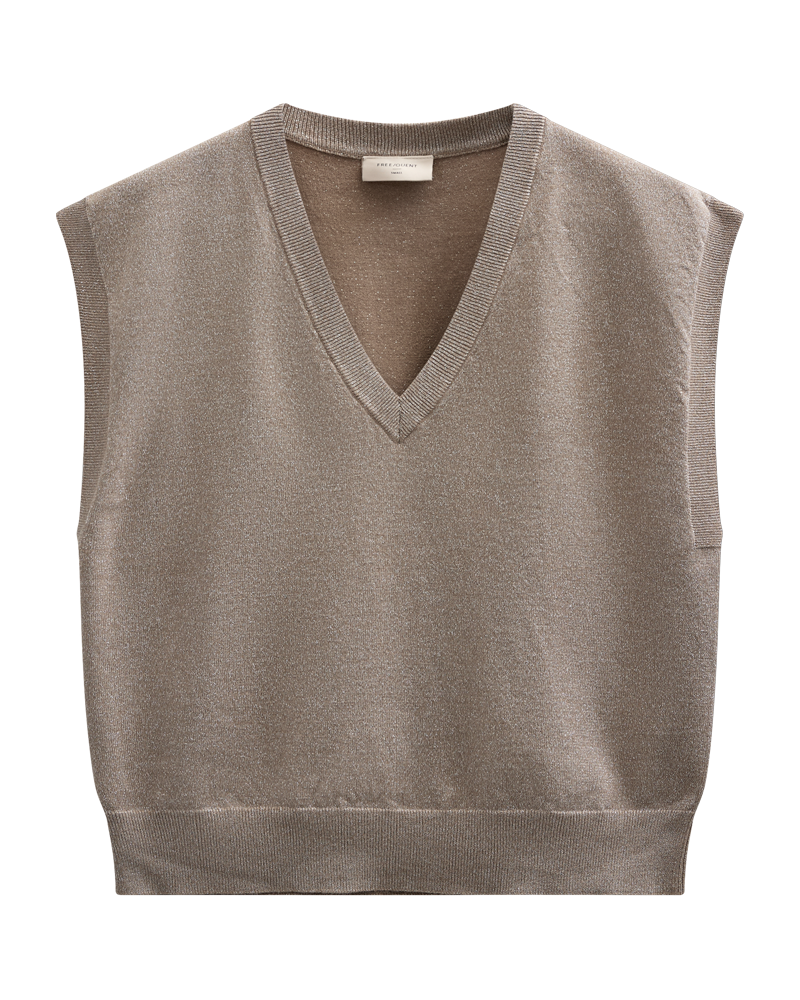 FQBISOLO - WAISTCOAT - GREY AND BROWN