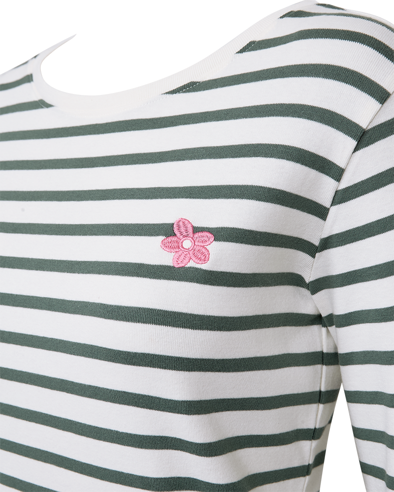 FAMILY - LONG SLEEVE T-SHIRT - WHITE AND GREEN