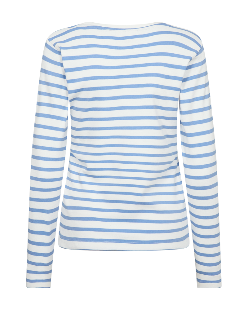 FQFAMILA - LONG SLEEVE T-SHIRT - WHITE AND BLUE