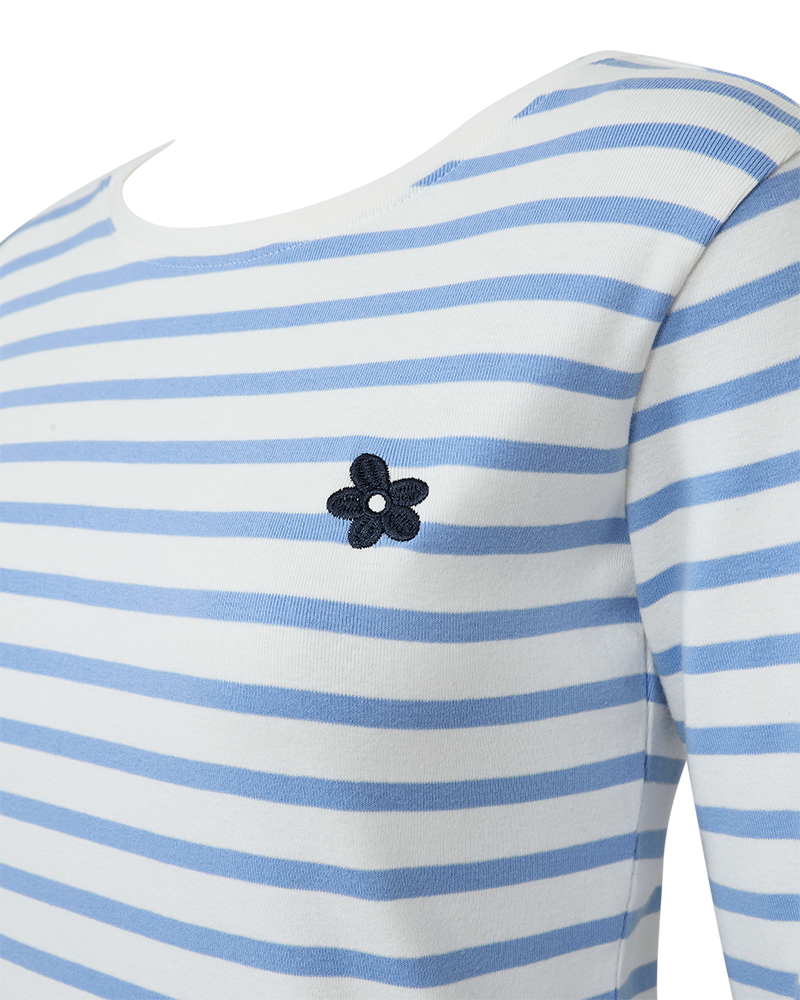 FQFAMILA - LONG SLEEVE T-SHIRT - WHITE AND BLUE