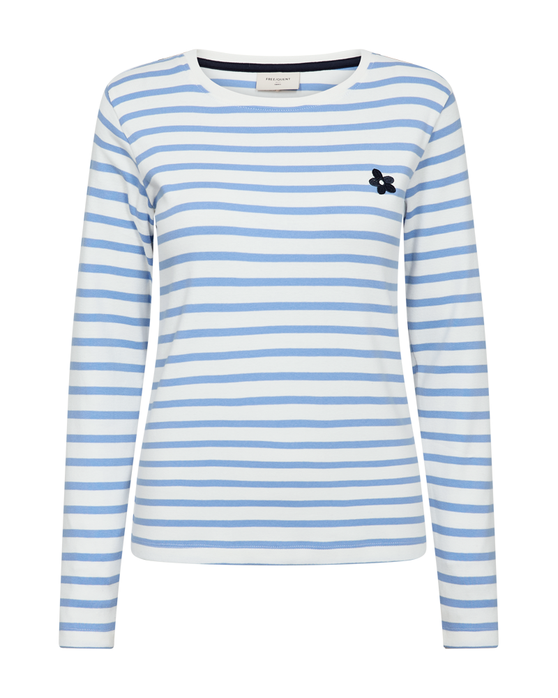 FQFAMILA - LONG SLEEVE T-SHIRT - WHITE AND BLUE