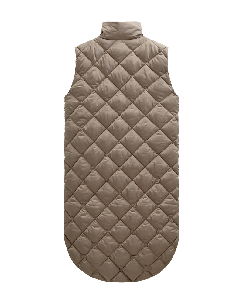 FQOLGA - LONG QUILTED WAISTCOAT - BROWN