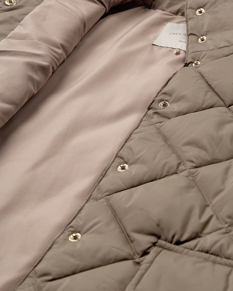 FQOLGA - LONG QUILTED WAISTCOAT - BROWN