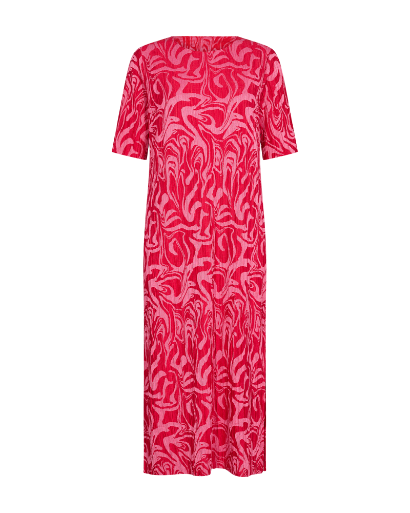 FQCHARM - DRESS WITH GRAPHIC PRINT - RED AND ROSE